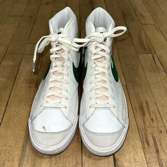 Vintage Nike Blazer Mid 77 Sneaker Mens Size 10.5 White Pine Green Logo Sporty - Picture 5 of 12